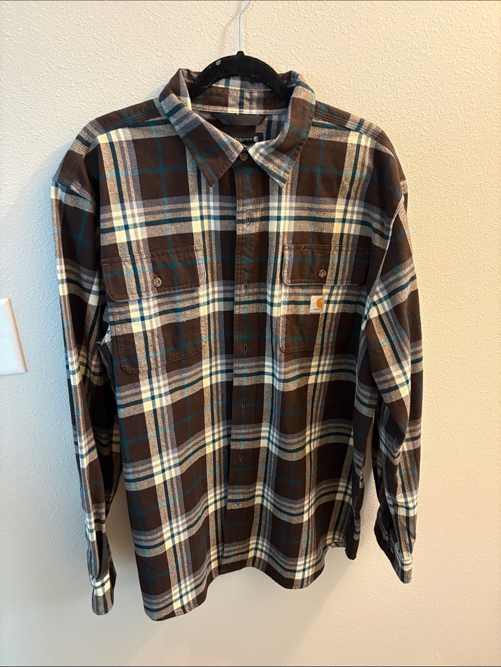 Carhartt Brown Plaid Workshirt - Long Sleeve